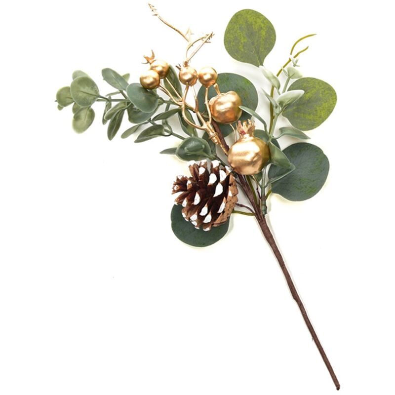 foto del prodotto magiedinatale fiore decorativo natalizio con bacche color oro e pigne per decorazioni natalizie modello 1