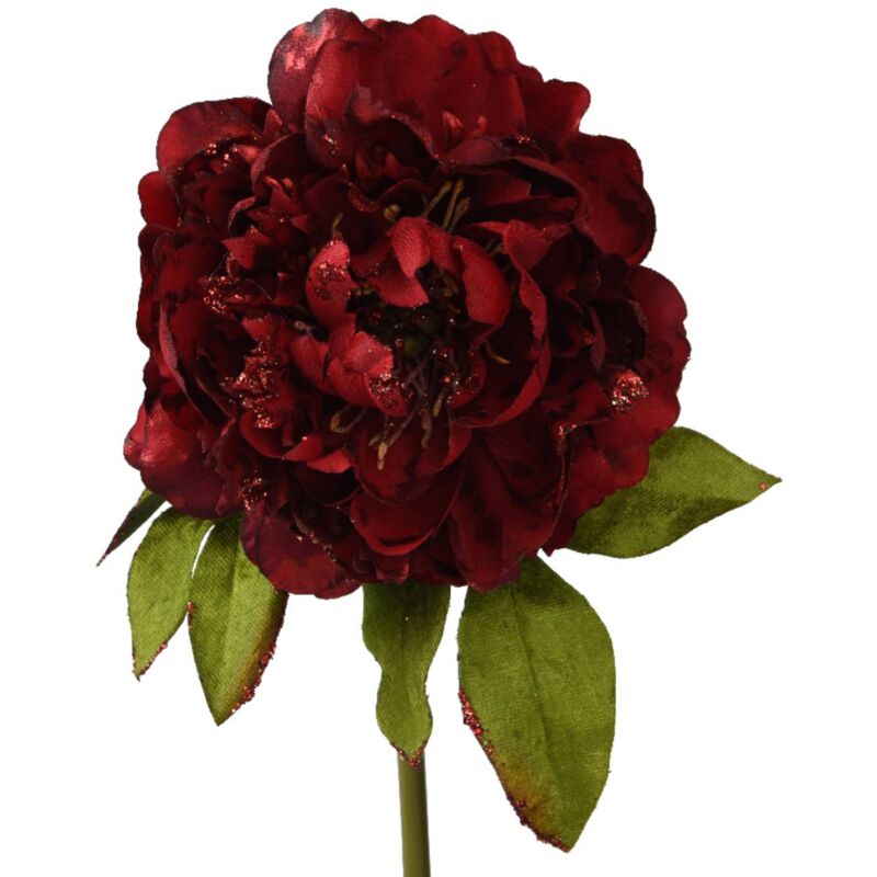 foto del prodotto magiedinatale - fiore peonia in poliestere decorazione per albero di natale e composizioni h 53 cm