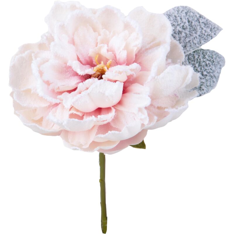 foto del prodotto magiedinatale fiore peonia in tessuto decorazione per albero di natale h 28 cm crema