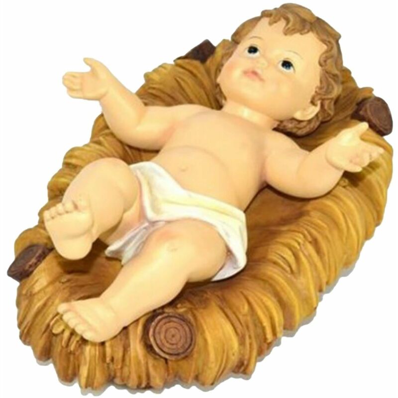 foto del prodotto magiedinatale ges bambino con culla statua bambinello per presepe in poliresina 7,5 cm