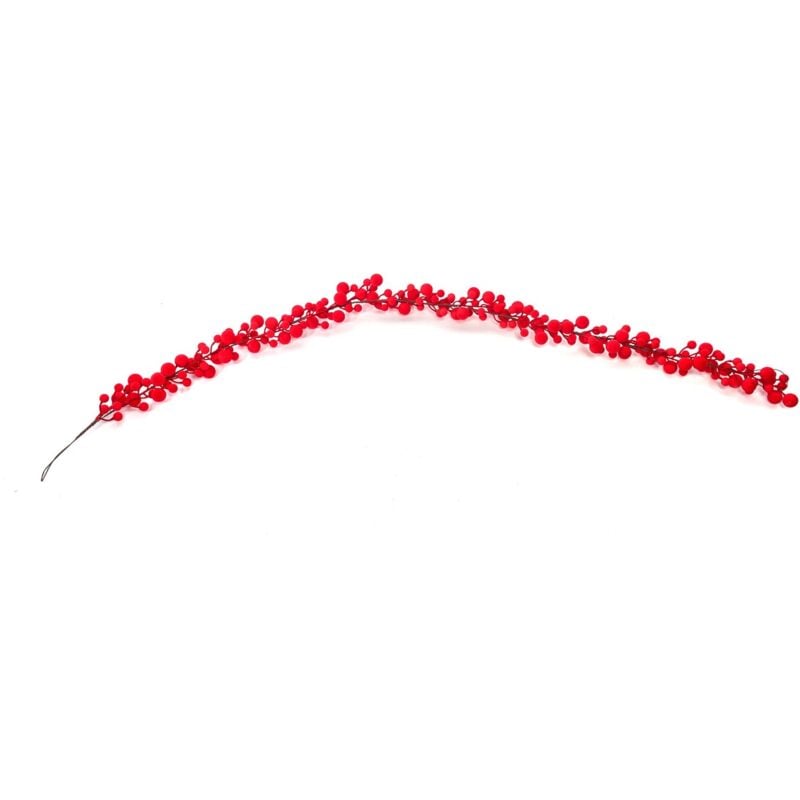 foto del prodotto magiedinatale - ghirlanda decorativa con bacche floccate rosse decorazione natalizia 175 cm