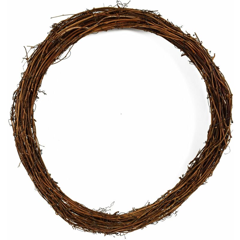 foto del prodotto magiedinatale ghirlanda retro porta natalizio in vimini intrecciato naturale da 40 cm