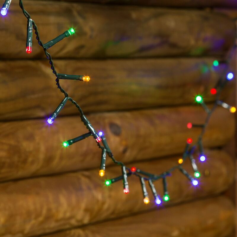 foto del prodotto magiedinatale luci di natale catena a batteria da 20 led 5 mm multicolor con cavo nero