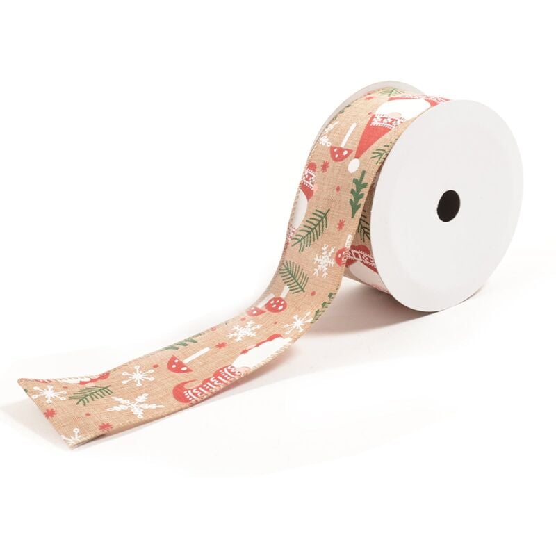 foto del prodotto magiedinatale nastro natalizio in tessuto per decorazioni e confezioni pacchi regalo 6,3 cm x 10 m
