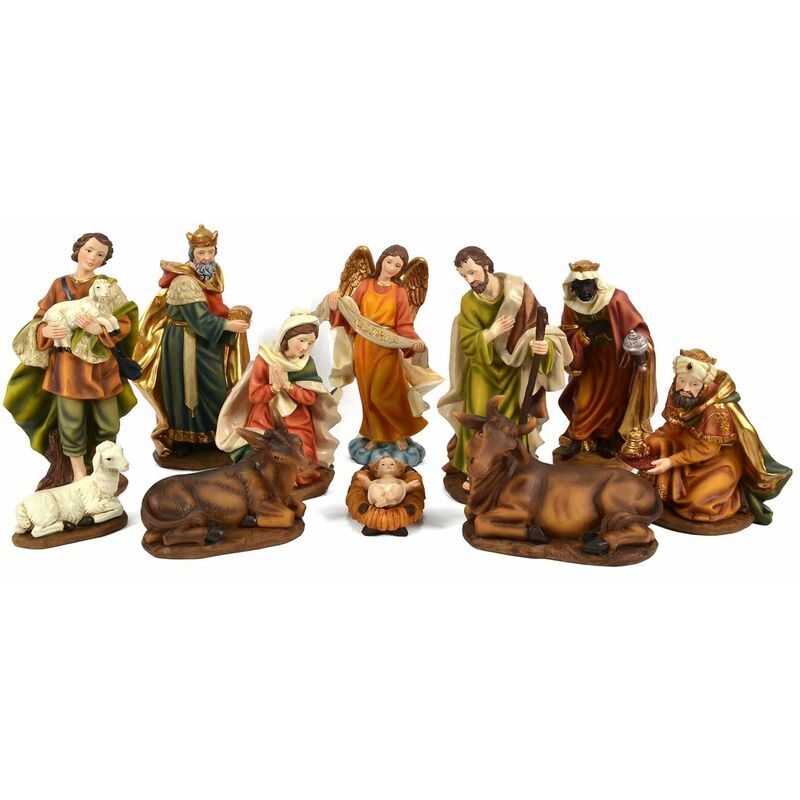 foto del prodotto magiedinatale nativit completa con re magi h 20 cm presepe in poli resina 11 soggetti