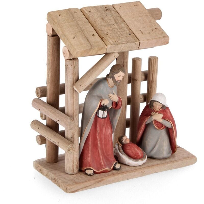 foto del prodotto magiedinatale nativit con capanna in poliresina mirabelle per presepe con stella cometa