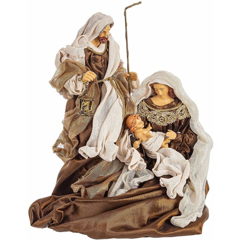 foto del prodotto magiedinatale nativit con vestiti in tessuto color bronzo statue per presepe
