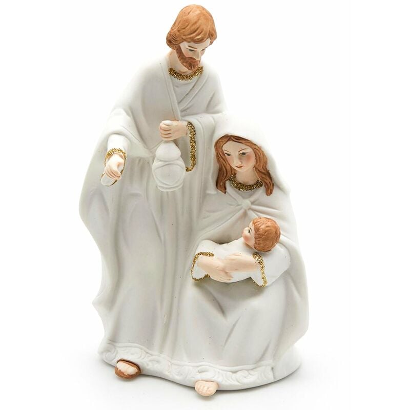 foto del prodotto magiedinatale nativit monoblocco kid h 16 cm presepe in poli resina bianco arredamento natalizio