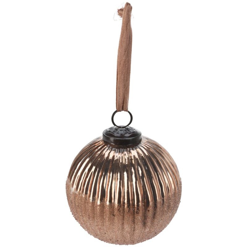 foto del prodotto magiedinatale pallina per albero di natale in vetro color rame per decorazioni natalizie liscia