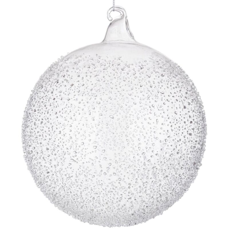 foto del prodotto magiedinatale palline per albero di natale in vetro saturno trasparente per decorazioni natalizie 1 sfera da 15 cm