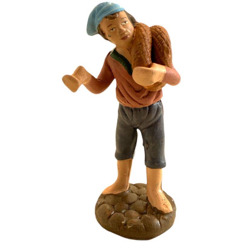 foto del prodotto magiedinatale pastore con corda statuetta in terracotta artigianale per presepe napoletano da h 7 cm