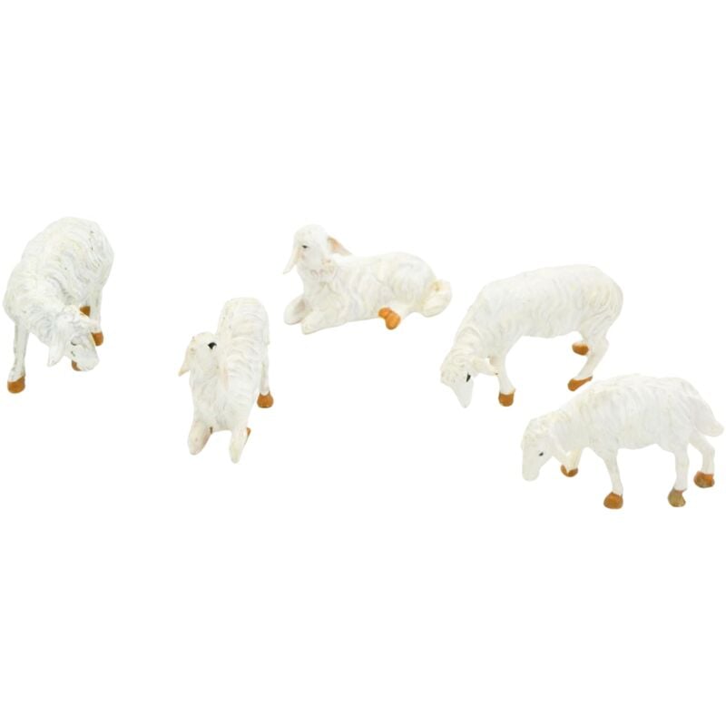 foto del prodotto magiedinatale pecorelle in resina statuine per presepe di natale invecchiate h 3,5 cm 5 pezzi