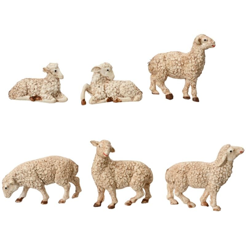 foto del prodotto magiedinatale pecorelle in resina statuine per presepe in resina h 12 cm 6 pezzi