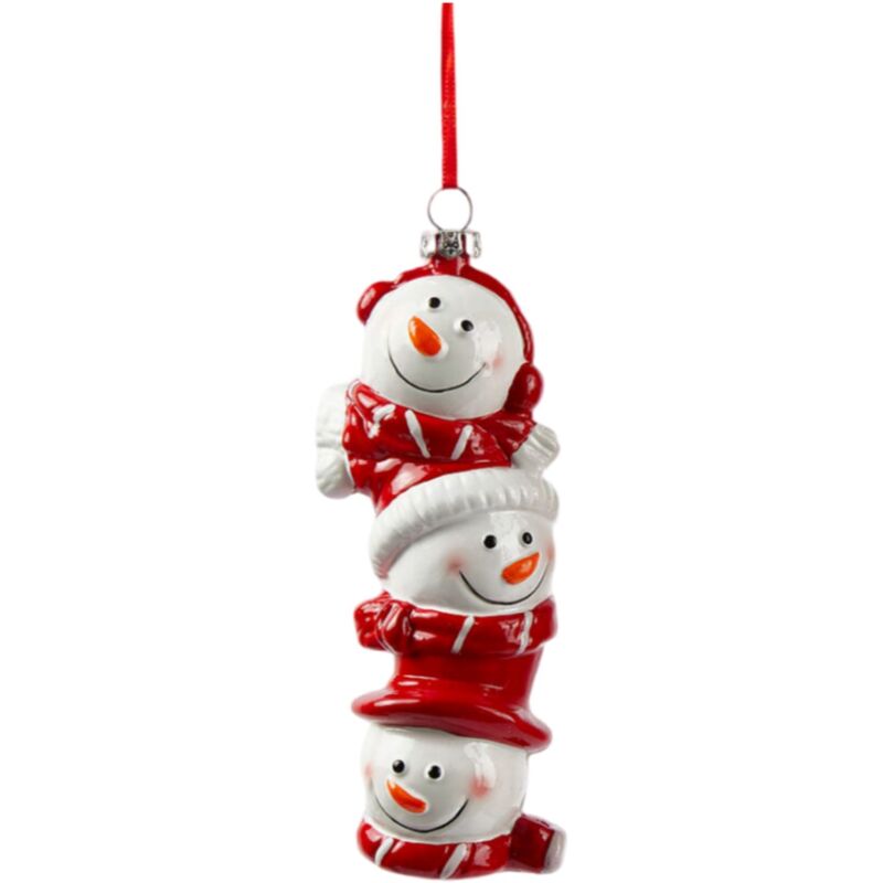 foto del prodotto magiedinatale pendaglio babbo natale e pupazzo di neve, decorazione natalizia da h 14,5 cm pupazzo di neve