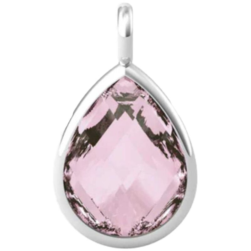 foto del prodotto magiedinatale pendaglio bling goccia trasparente e rosa per albero di natale