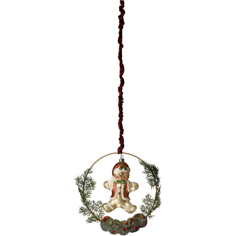 foto del prodotto magiedinatale pendaglio decorazione per albero di natale con babbo natale e omino di pan di zenzero babbo natale