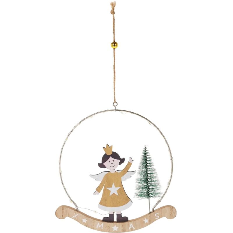 foto del prodotto magiedinatale pendenti per albero di natale con angioletti e led, da 16 cm bambina saluto