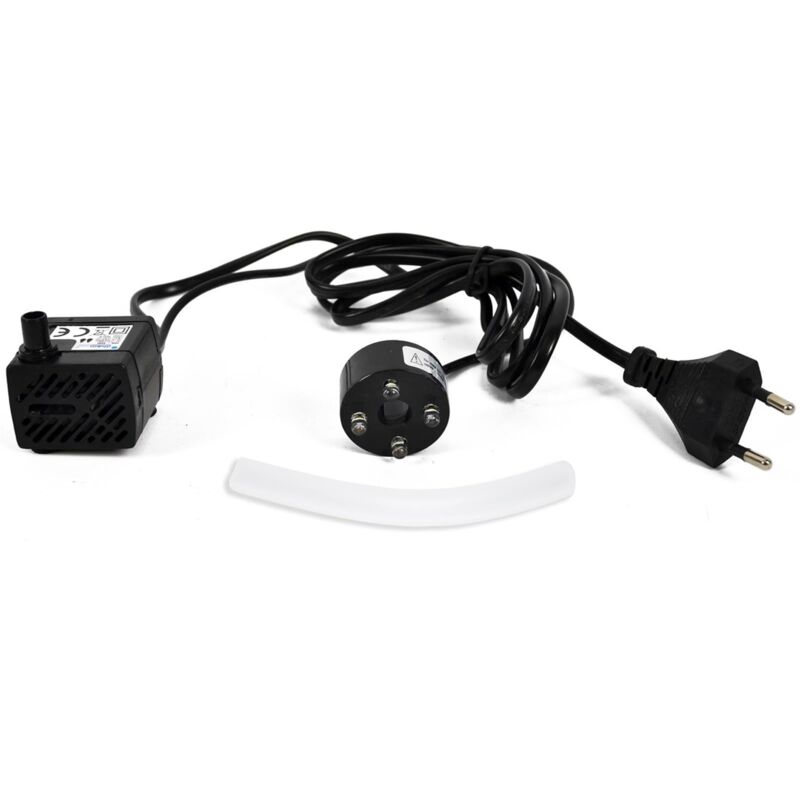 foto del prodotto magiedinatale pompa sommersa 7 w nebulizzatore ad acqua motorino per cascata e fontana effetto nebbia 4 led bianco freddo