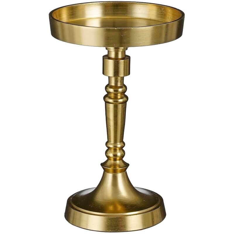 foto del prodotto magiedinatale portacandele in alluminio riciclato oro h8xd12cm per decorazioni natalizie