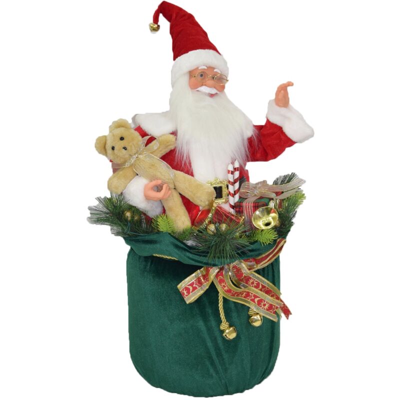 foto del prodotto magiedinatale pupazzo babbo natale canterino con musica e movimenti vestito rosso h 70 cm