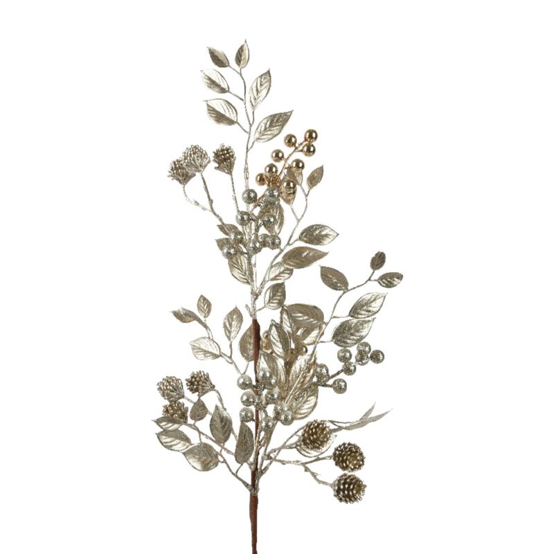 foto del prodotto magiedinatale ramo decorativo color champagne per decorazioni e composizioni di fiori h 68 cm