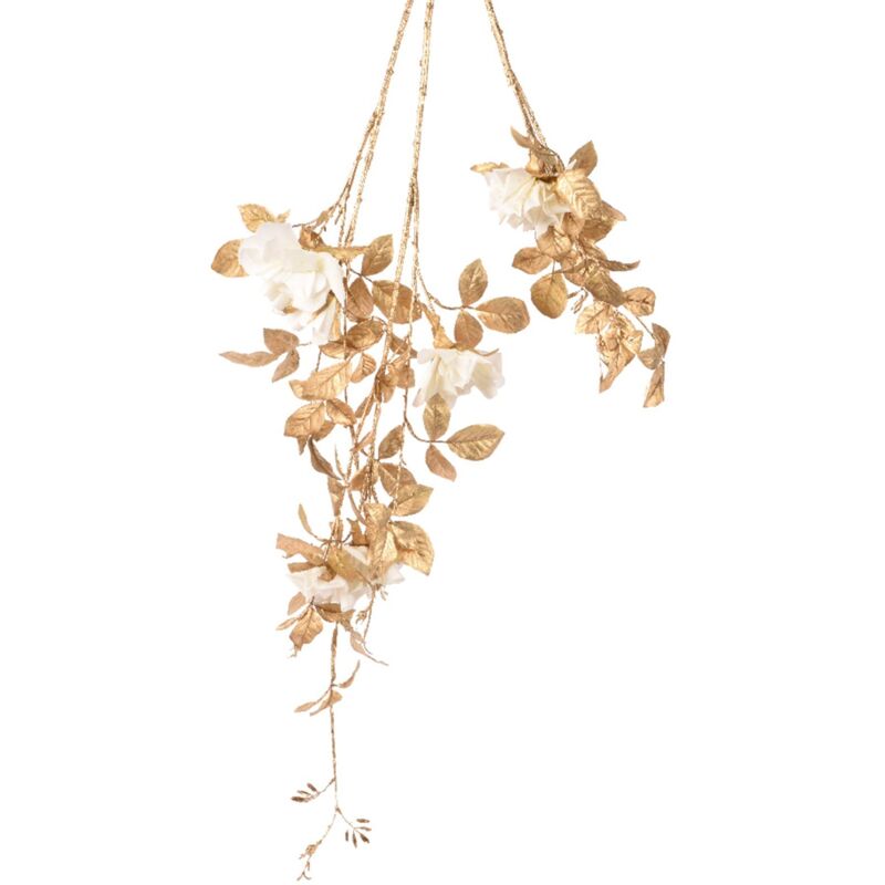 foto del prodotto magiedinatale ramo decorativo color oro e bianco per decorazioni e composizioni di fiori h 150 cm