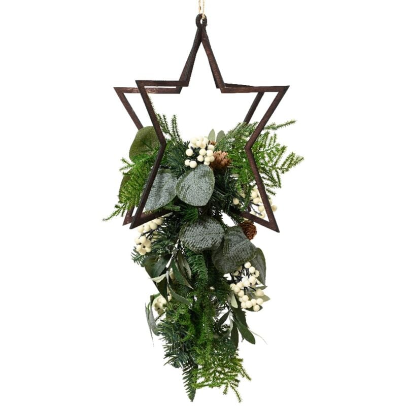 foto del prodotto magiedinatale ramo decorativo con stella color marrone per decorazioni e composizioni di fiori h 45 cm