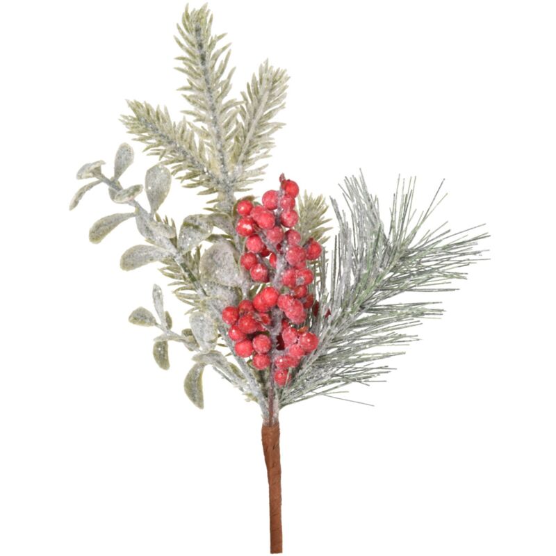 foto del prodotto magiedinatale ramo decorativo natalizio con bacche rosse decorazione ambienti h 24 cm