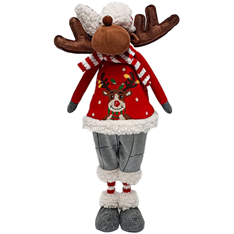 foto del prodotto magiedinatale renna peluche con cappello e vestito decorazione natalizia per interno 72 cm maschio