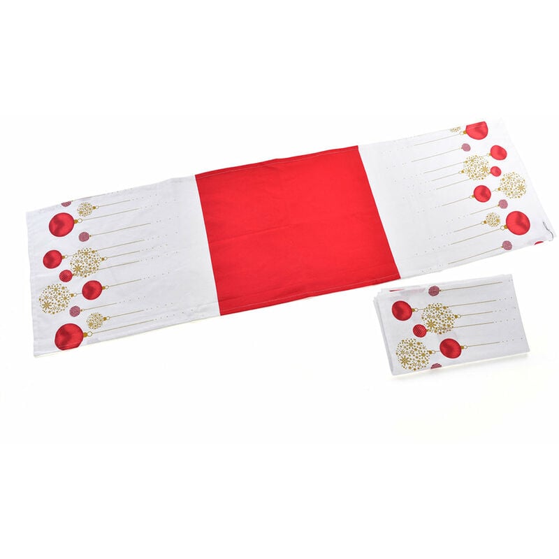 foto del prodotto magiedinatale runner in cotone noel decorata per tavolo di natale 40 x 140 cm