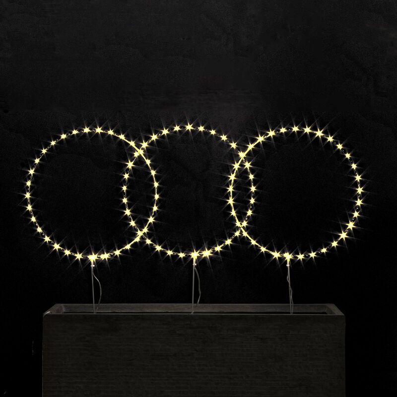 foto del prodotto magiedinatale set 3 cerchi luminosi luci di natale con luce calda classic 105microled