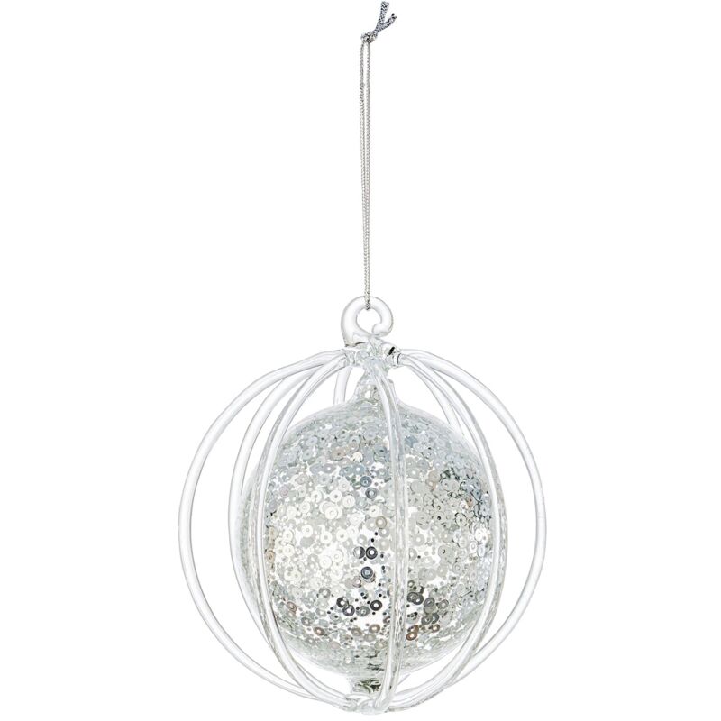 foto del prodotto magiedinatale sfera pallina di natale decorazione per albero natalizio color argento