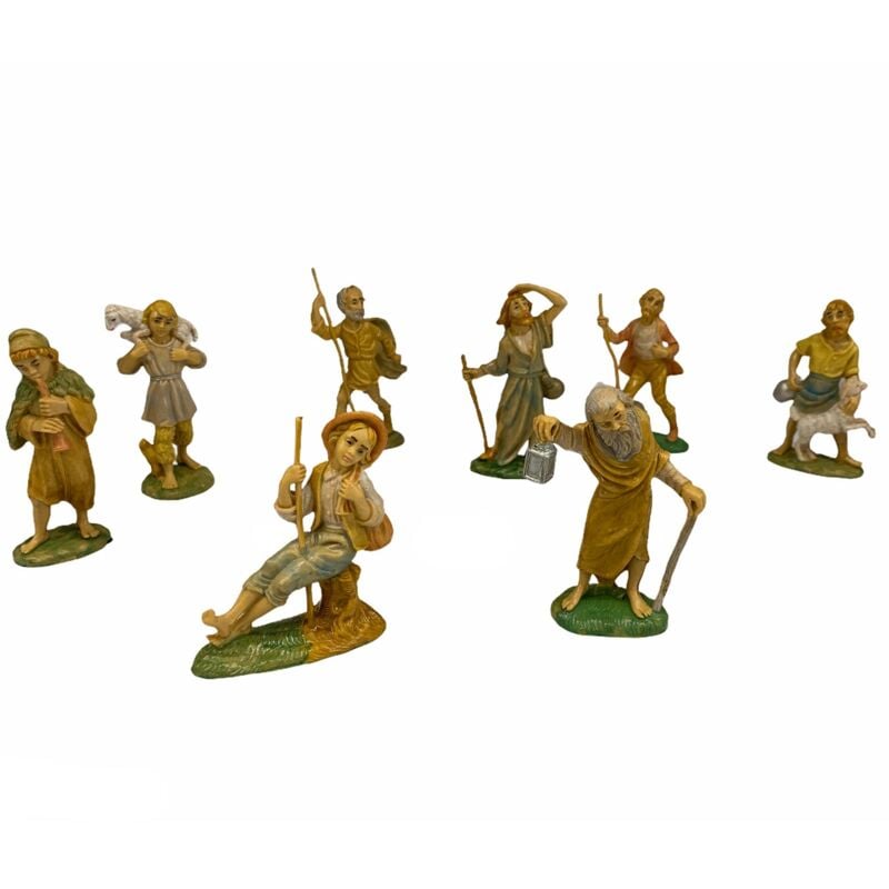 foto del prodotto magiedinatale statuette per presepe natalizio con 12 pastori assortiti in plastica