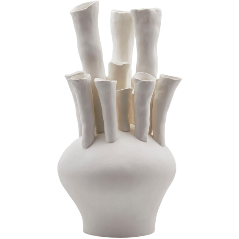 foto del prodotto magiedinatale vaso decorativo natalizio tubes con tubi, bianco da 46 cm per interno