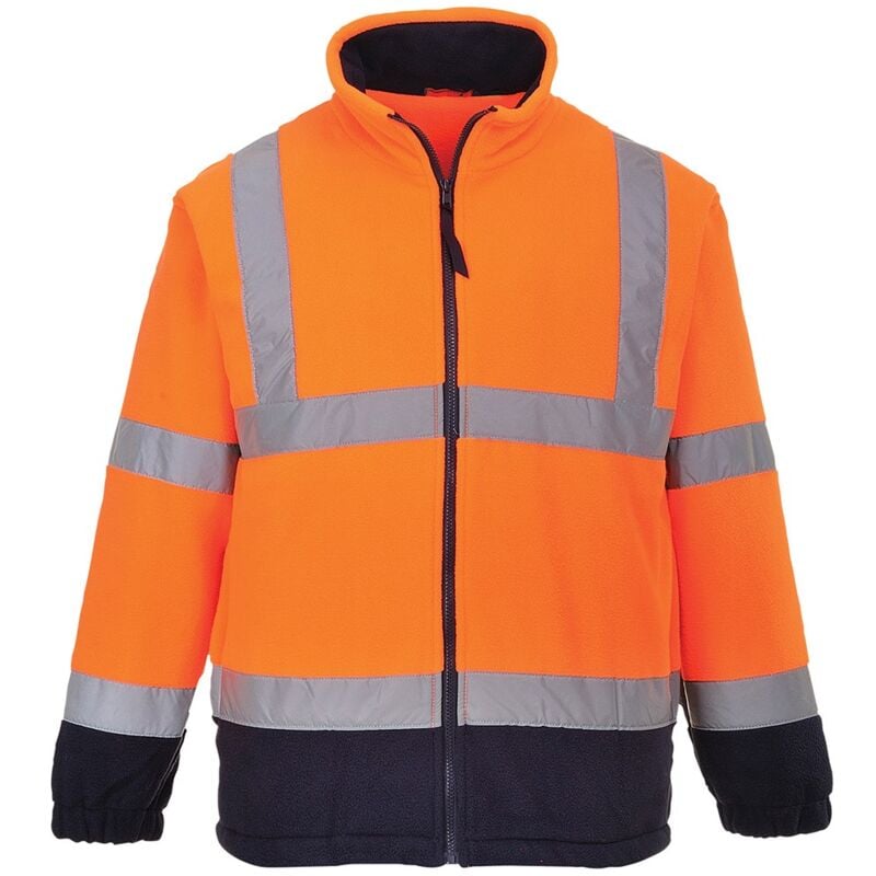 foto del prodotto maglia in pile ad alta visibilita arancio navy arancio navy l