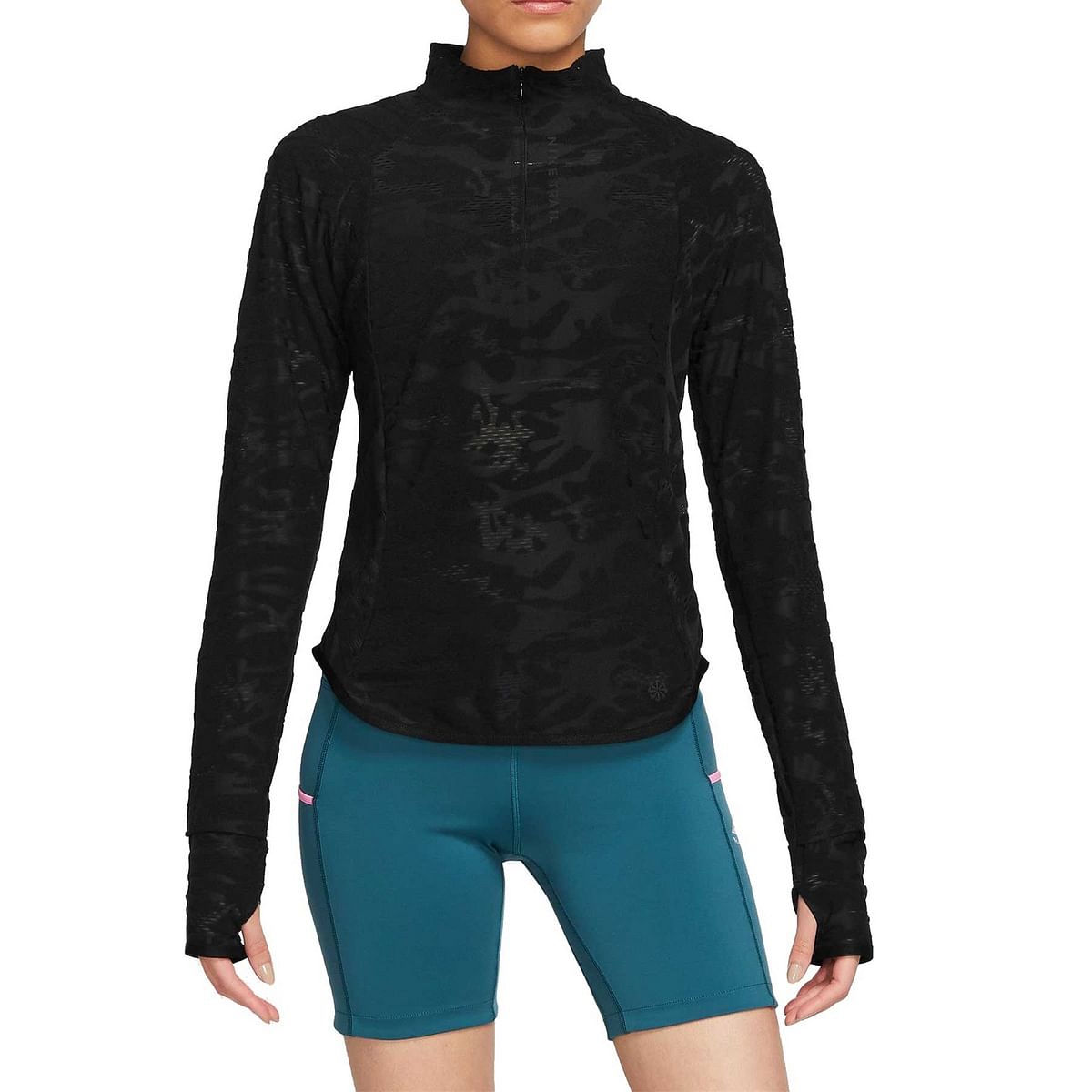 foto del prodotto maglia manica lunga 1 2 zip dri fit midlayer trail donna