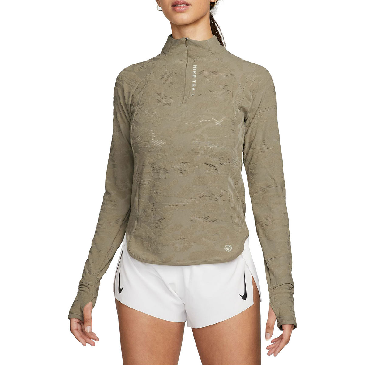 foto del prodotto maglia manica lunga 1 2 zip dri fit midlayer trail donna