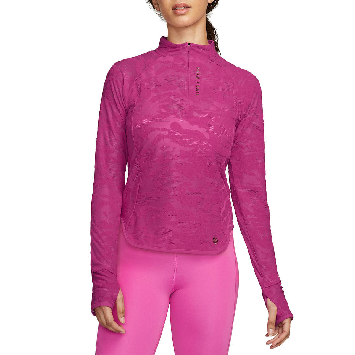 foto del prodotto maglia manica lunga 1 2 zip dri fit midlayer trail donna