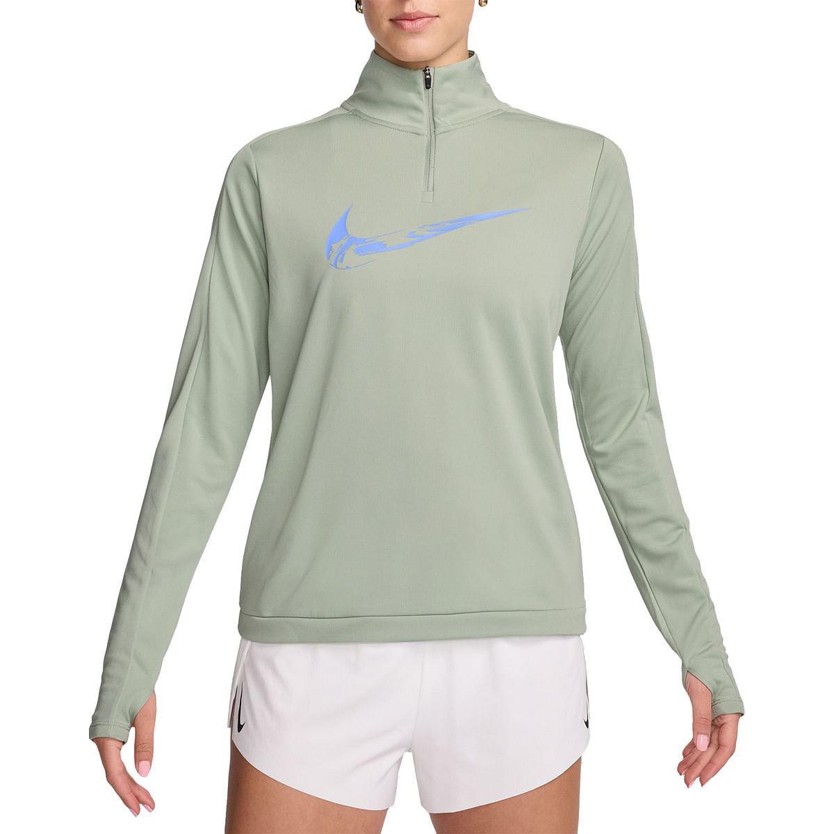 foto del prodotto maglia manica lunga 1 2 zip dri fit swoosh hbr donna