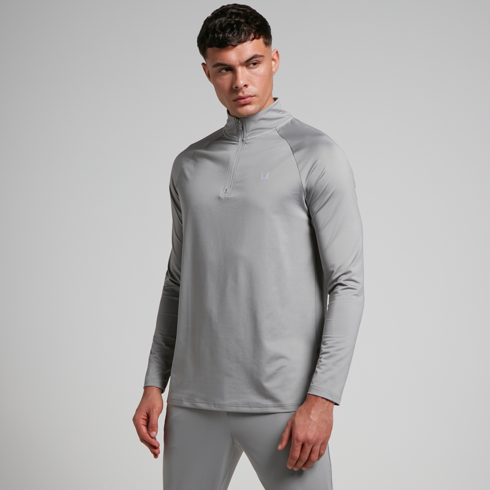 foto del prodotto maglia sportiva con cerniera 1 4 mp da uomo grigio tempesta xxxl