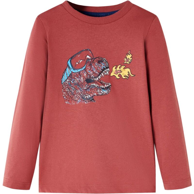 foto del prodotto maglietta bambino maniche lunghe rosso bruciato 116