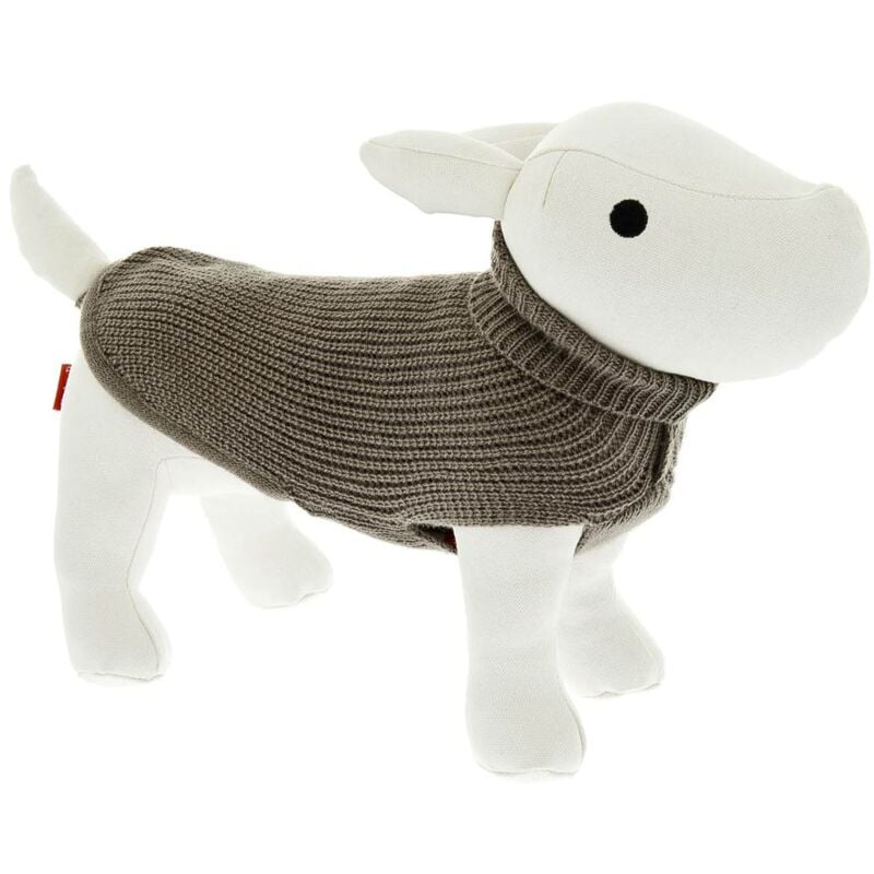 foto del prodotto maglioncino dolcevita in tessuto a coste inglese con collo alto e logo modello lux per cani 30 cm - rosso