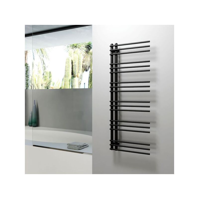 foto del prodotto magma radiatore termoarredo nero opaco modello arpa mm 1200x500 watt 430 delta t50. 1467 18 tubi