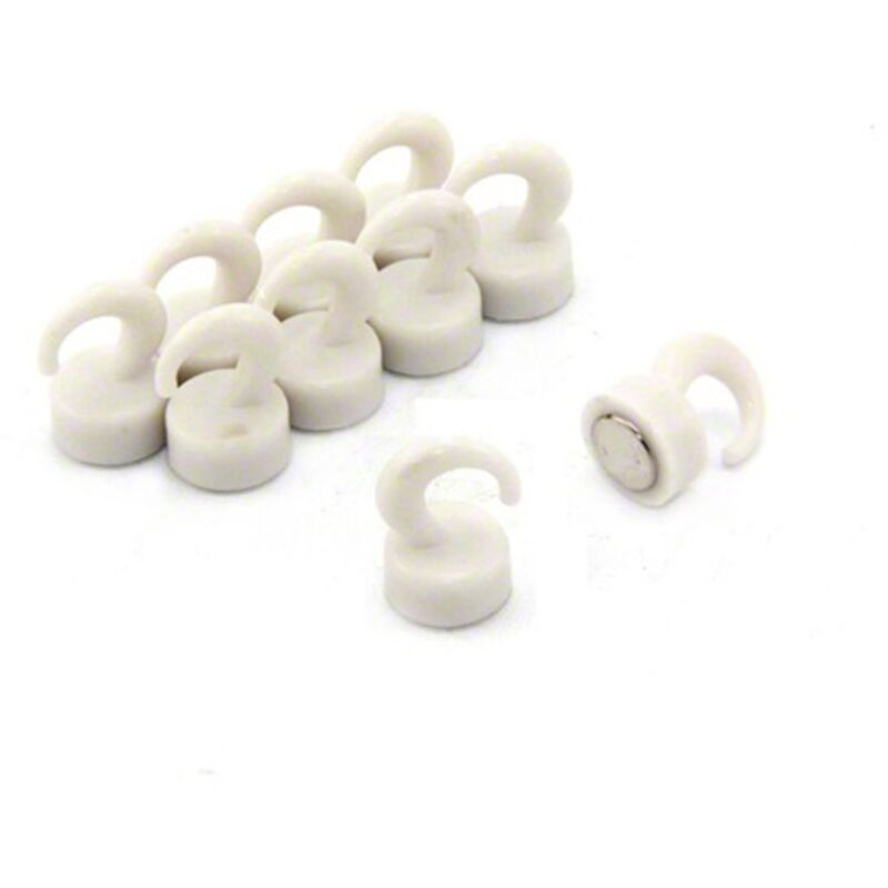 foto del prodotto magnet expert ltd mini ganci magnetici in plastica, 10 pezzi, portata 1 kg, 12 x 20 mm, colore bianco