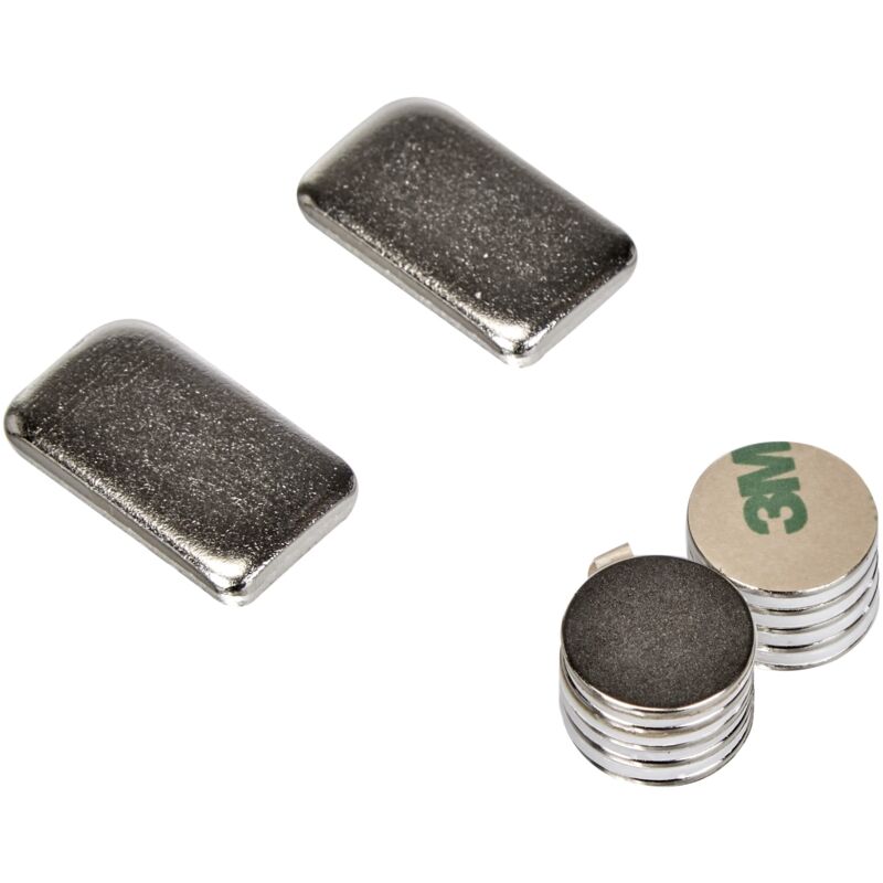 foto del prodotto magnet expert magnete al neodimio n42, diametro 20 mm x 1,5 mm, 2 kg di trazione nord confezione da 10 