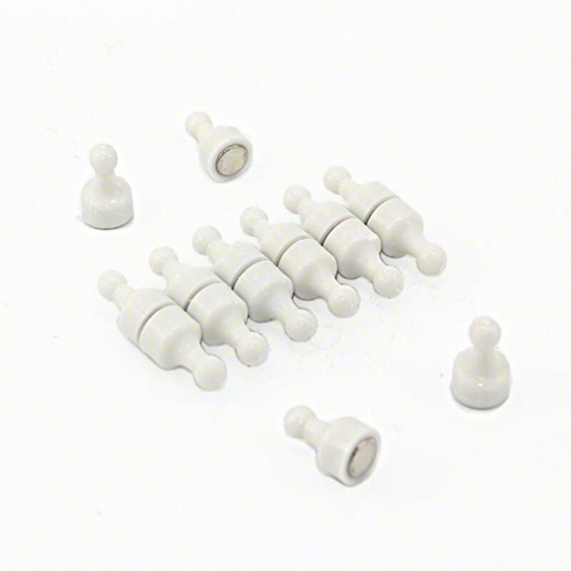 foto del prodotto magneta di skittle bianco per frigorifero, ufficio, lavagna, tavola da preavviso, archiviazione - 12mm dia x 21mm di altezza - pacchetto di 12