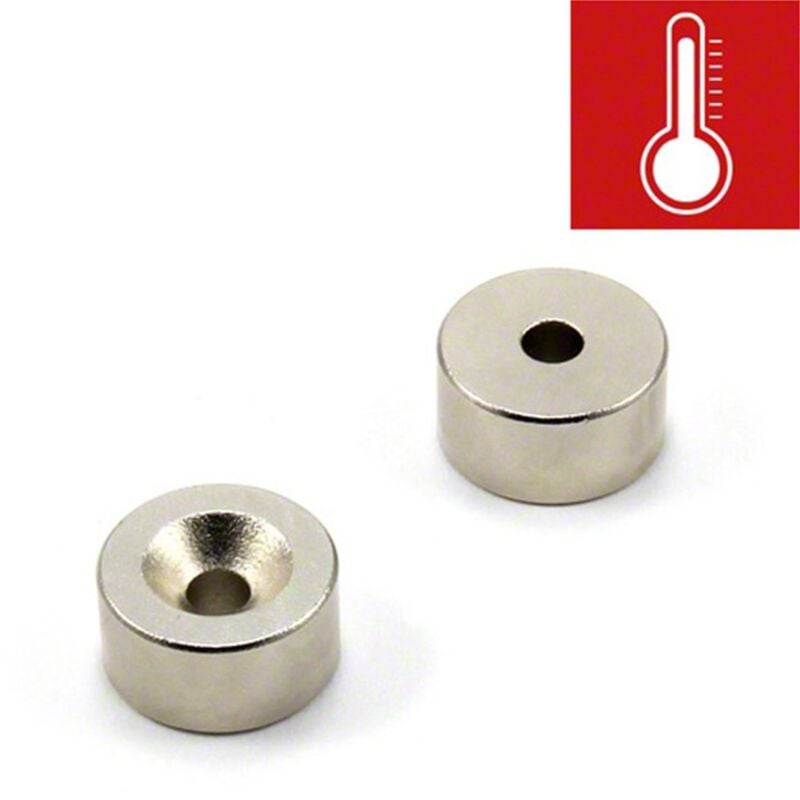 foto del prodotto magnete al neodimio per motori, motori elettrici, turbomacchine e sensori, 20 mm di diametro x 10 mm di spessore x 5,2 mm c lavandino, trazione 11 kg
