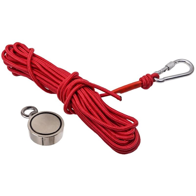 foto del prodotto magnete di pesca al neodimio super forte ripresa pull force 120kg con corda