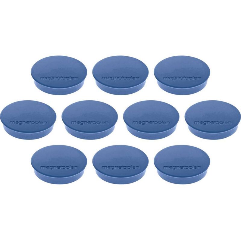 foto del prodotto magnete discofix standard x a 30 mm x 8 mm tondo blu scuro 10 pz. 1664214 magnetoplan