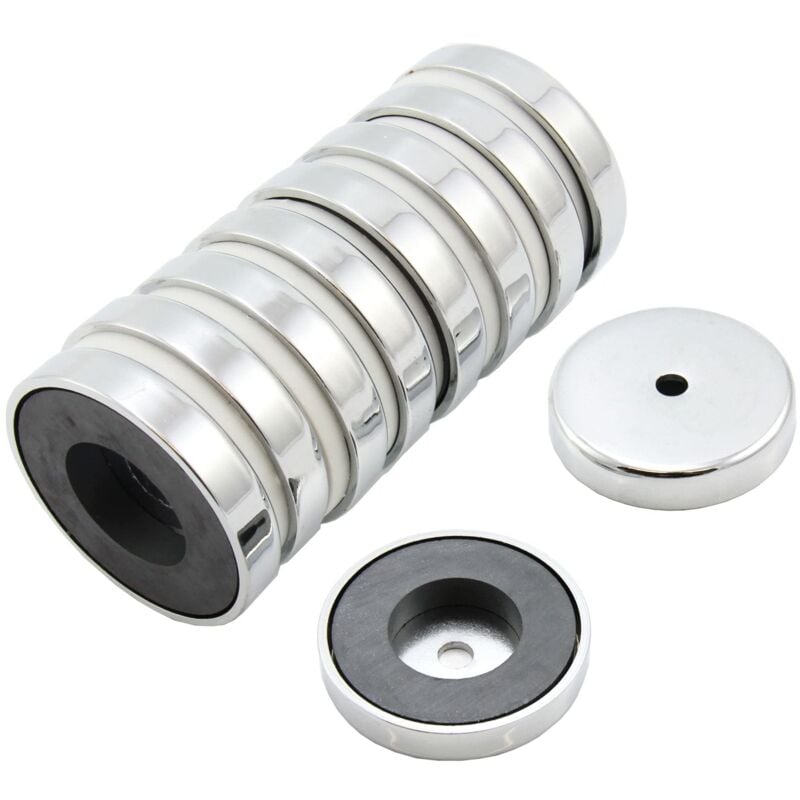 foto del prodotto magnete pentola per ferrite per arti, mestieri, produzione di modelli, fai da te, hobby, ufficio e casa 50mm dia x 10mm di spessore x 8,5mm